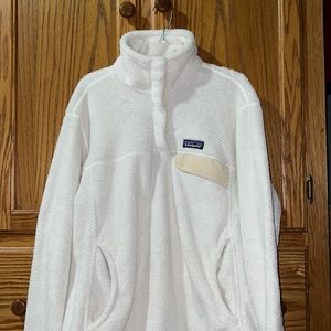 Women’s Patagonia Pullover Sweater, White and Cream in color, size L